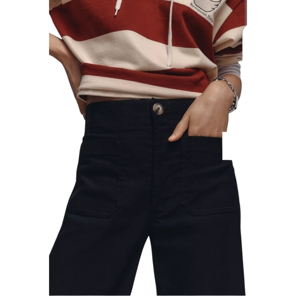 Anthropologie Maeve The Colette Magic Fabric Crop Wide Leg Pants Sz 27 Black - Picture 3 of 13